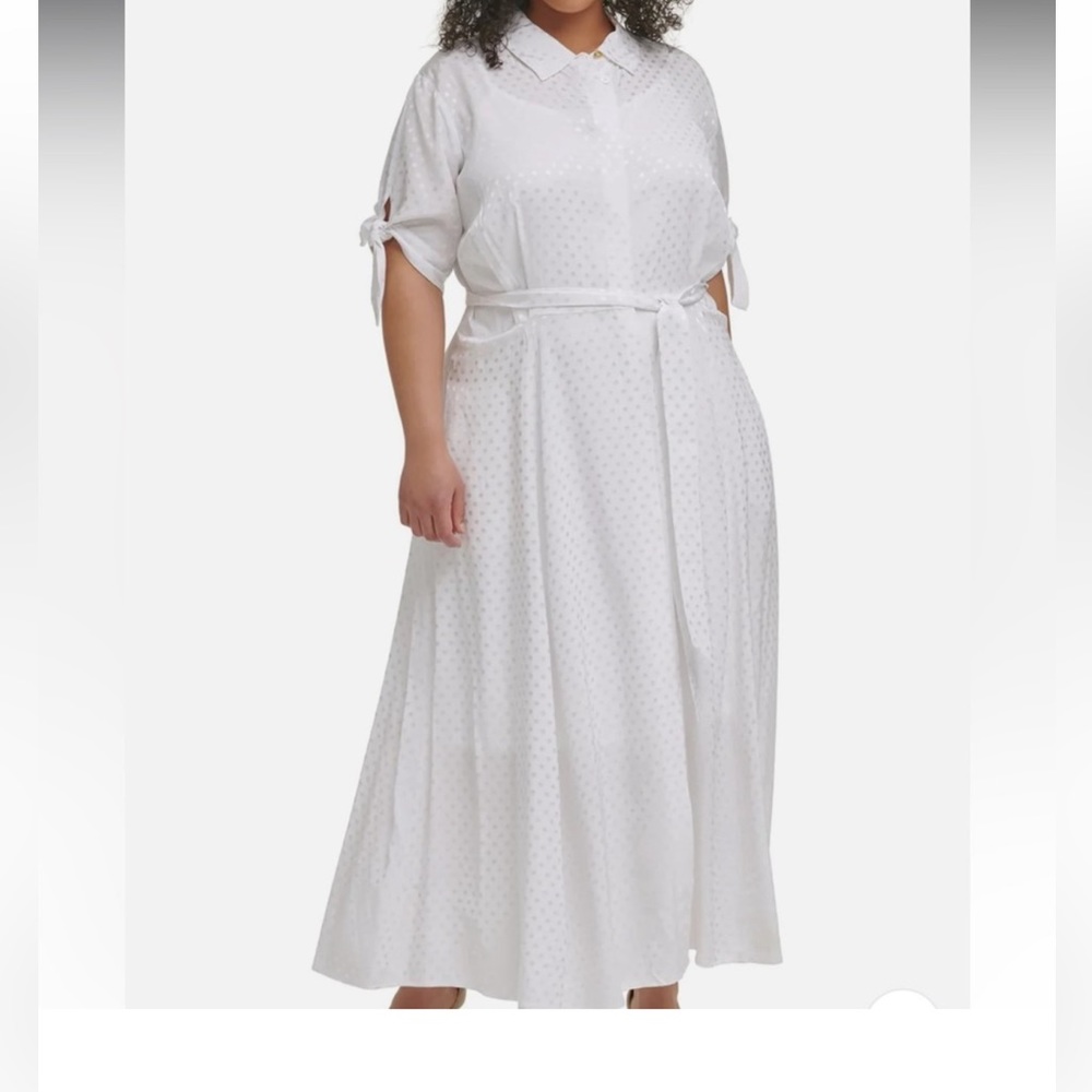 White Calvin Klein shirtdress